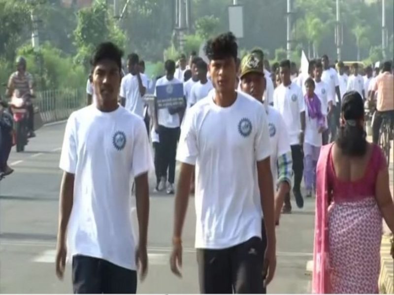 Mini marathon organised in Odisha to create awareness about Cyclone. [Photo/ANI]